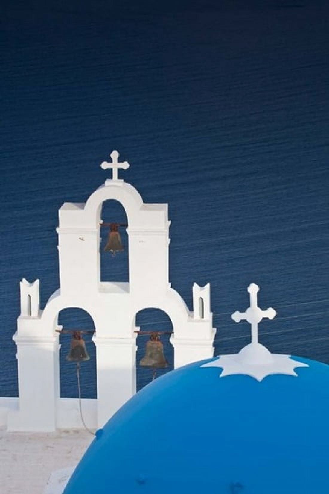 Greece Santorini Firostefani Bell Tower Domes Canvas Art - Darrell Gulin DanitaDelimont (11 x 17)