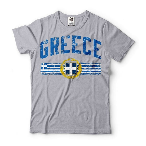 Greece Shirt Greece National Flag Tee Greek Patriotic Gifts Greek Mens Womens Unisex Shirt (3X-Large Grey)