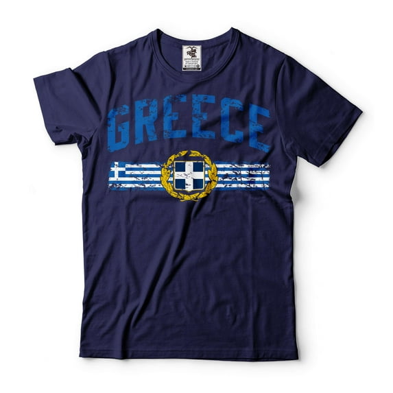 Greece Shirt Greece National Flag Tee Greek Patriotic Gifts Greek Mens Womens Unisex Shirt (3X-Large Navy Blue)
