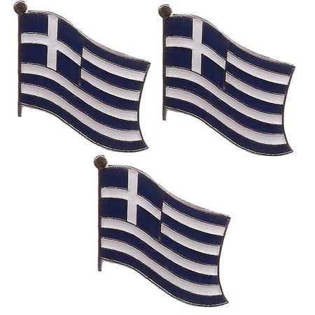 Greece Single Flag Lapel Pins, pack of 3