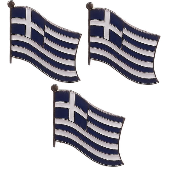 Greece Single Flag Lapel Pins, pack of 3