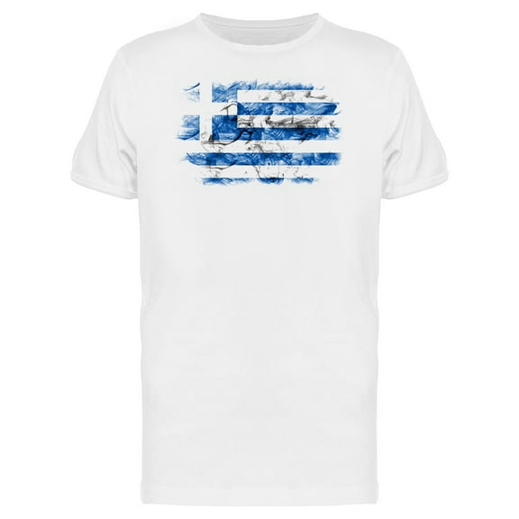 Greece Smoky Flag T-Shirt Men -Image by Shutterstock, Male Small