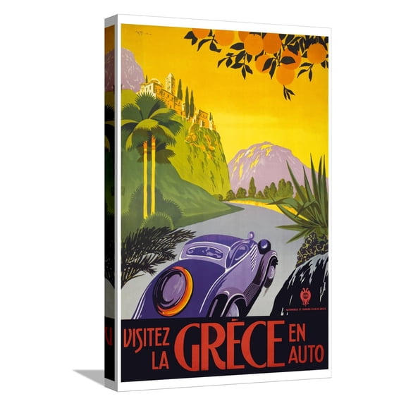 Art.com Greece Stretched Canvas Print Wall Art, 12" x 18"