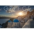 thumbnail image 1 of Greece, Sunset and Coastal Town (9x12 Wall Art Print, Home Decor), 1 of 3