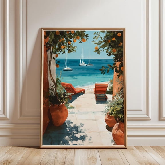 Greece Terrace Wall Art Print