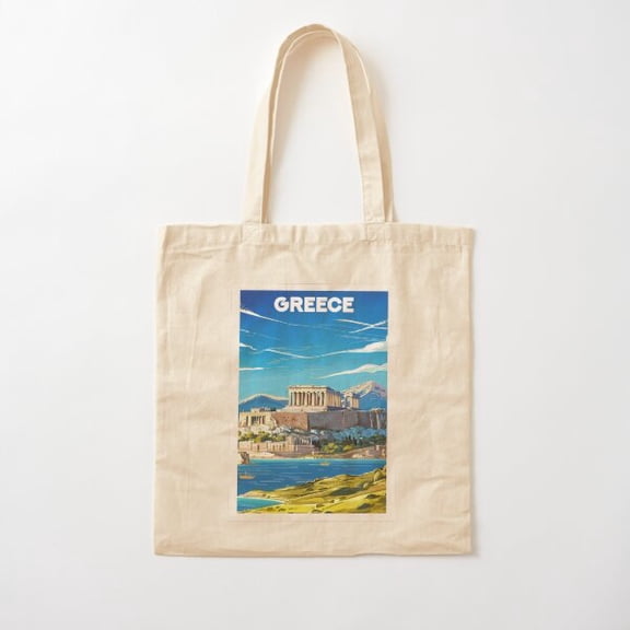 Greece, Travel Art Canvas Canvas Tote Bags, Reusable Shopping Bag