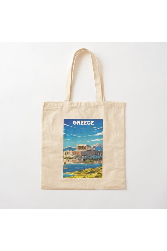 Greece, Travel Art Canvas Canvas Tote Bags, Reusable Shopping Bag