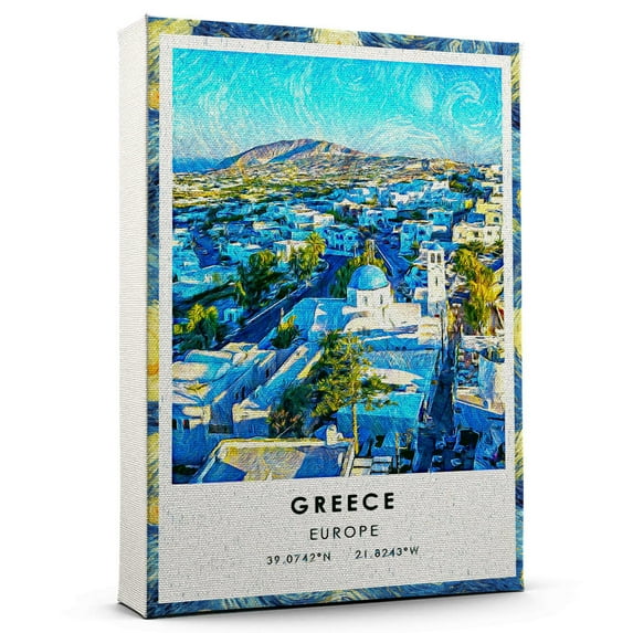Greece country Travel Canvas, Greece Country road Travel Art Canvas,
