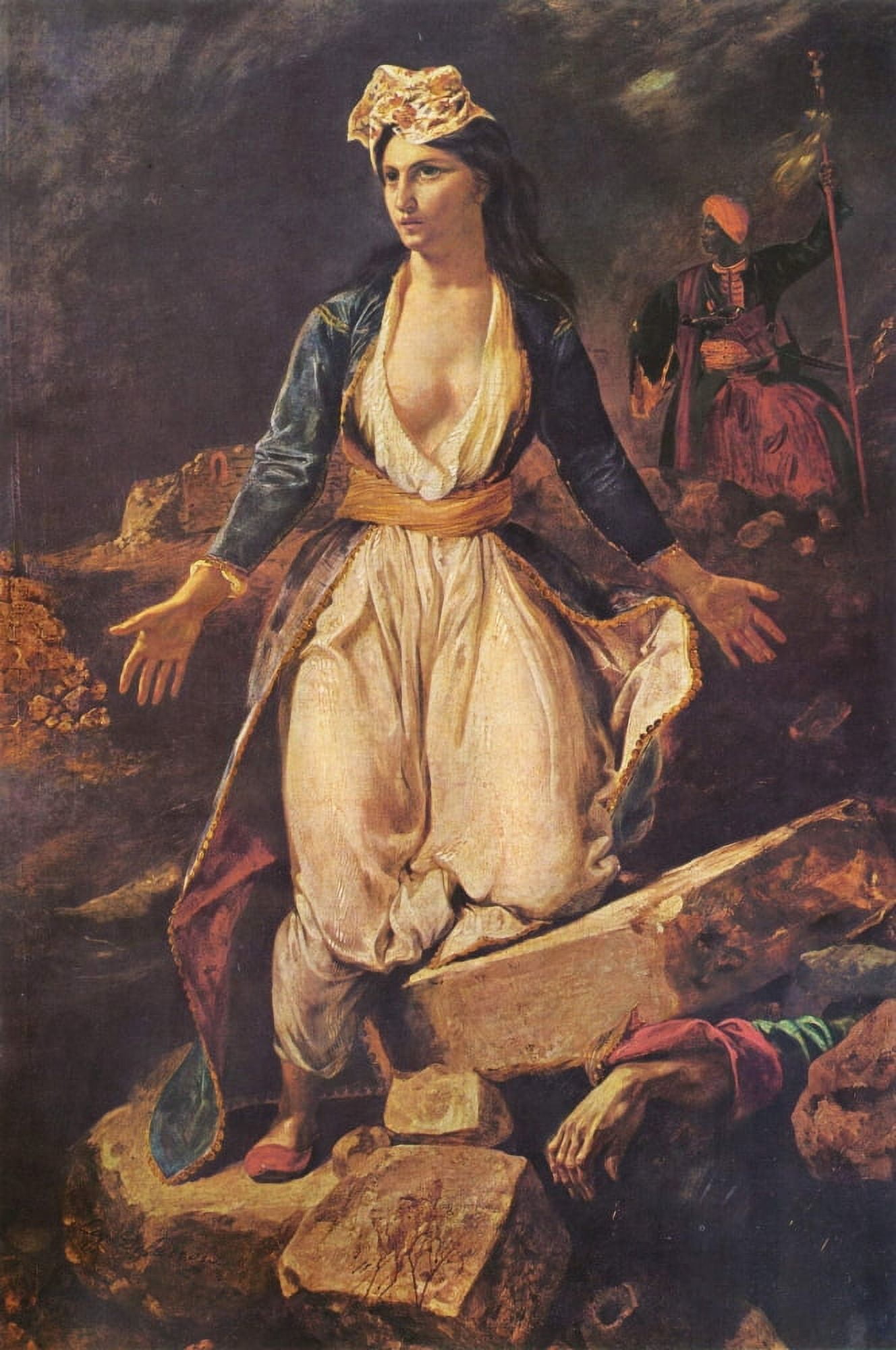 Greece on the Ruins of Missolonghi 1826 Canvas Art - Eug???ne Delacroix (18 x 24)