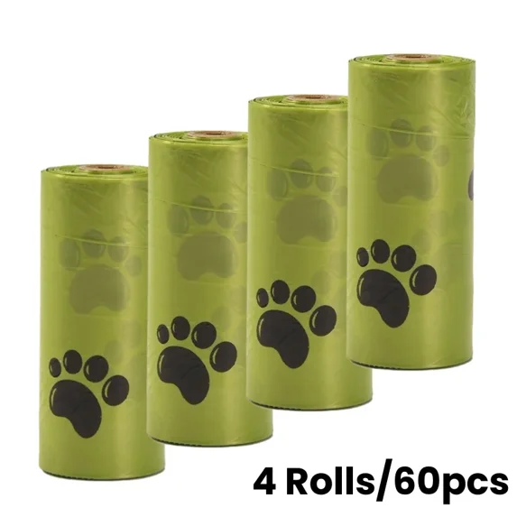 Greed Thick Dog Poop Bags Rolls, Leak Proof Pet Waste Bag for Outdoor Walking Portable Eco-friendly Biodegradable Garbage Bags (4 rolls no gift)
