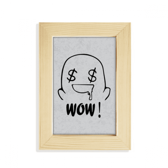 Greedy Black Cute Chat Happy Pattern Desktop Display Photo Frame Picture Art Painting 5x7 inch