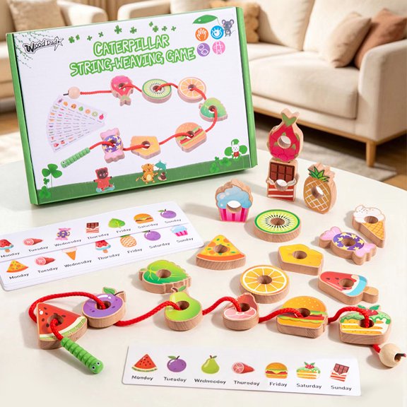 Greedy Caterpillar Rope Bead Game Focus Logic Thinking Training Children's Toy Montessori Teaching Tool