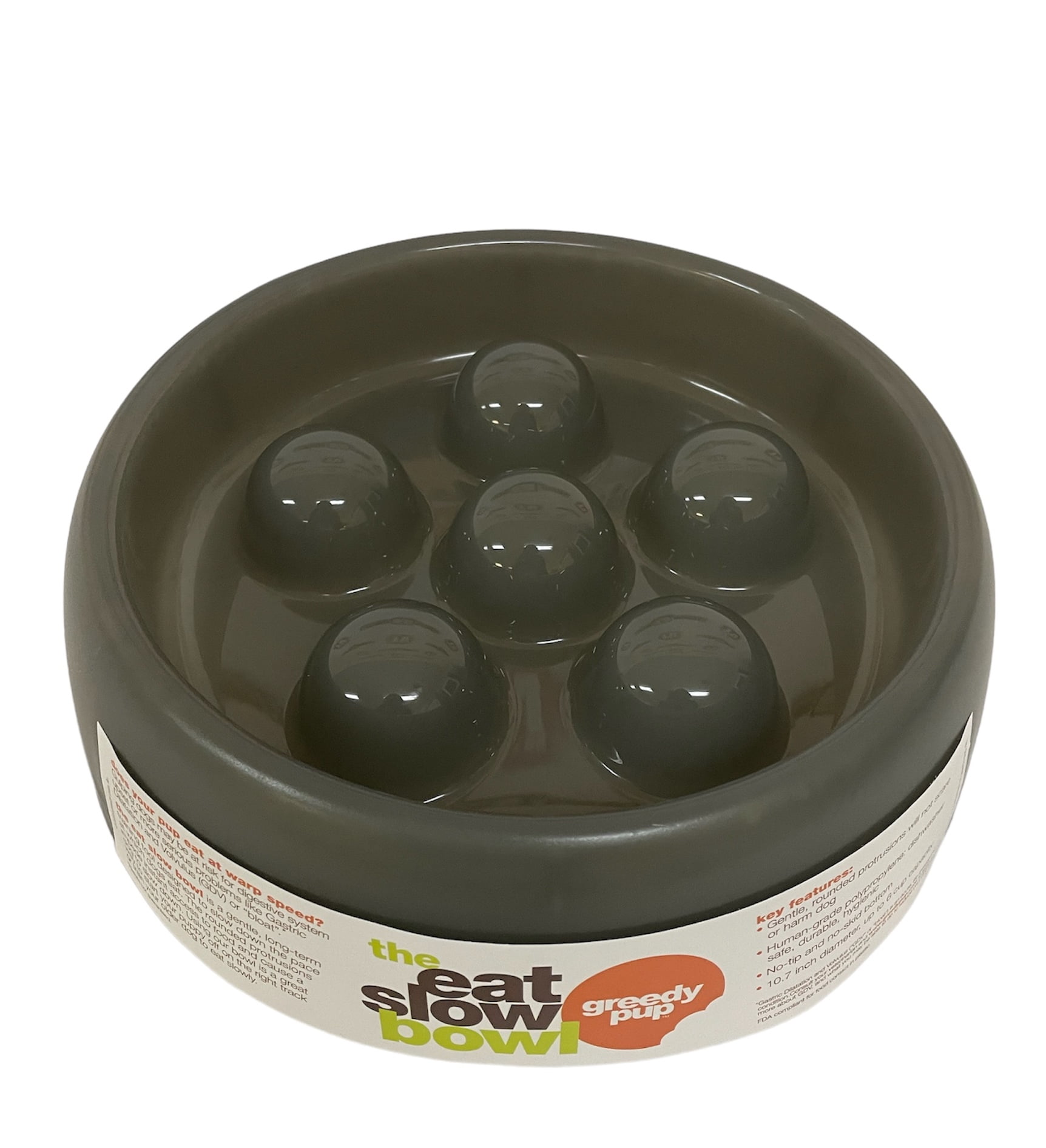 Greedy Pup The Eat Slow Bowl by Greedy Pup Gray One-Size