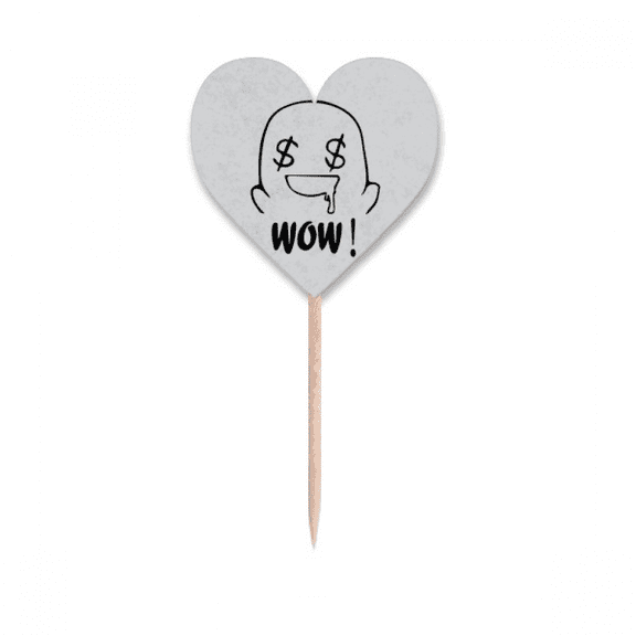 Greedy Rich Cute Chat Face Cartoon Toothpick Flags Heart Lable Cupcake Picks