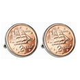 thumbnail image 1 of Greek 2 Euro Coin Cufflinks | Two Euro Coins | Men's Cufflinks | Ship Coins, 1 of 3