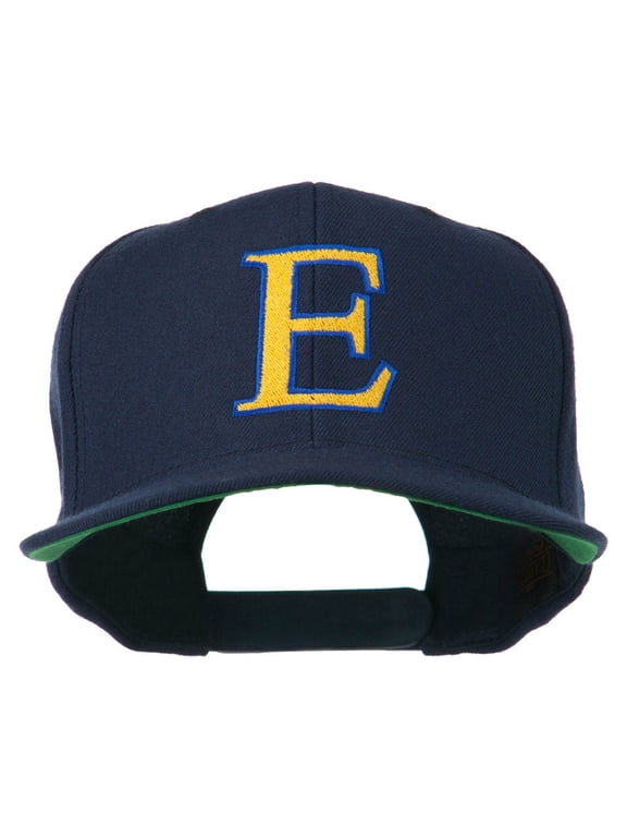 Greek Alphabet Epsilon Embroidered Flat Bill Cap - Navy OSFM