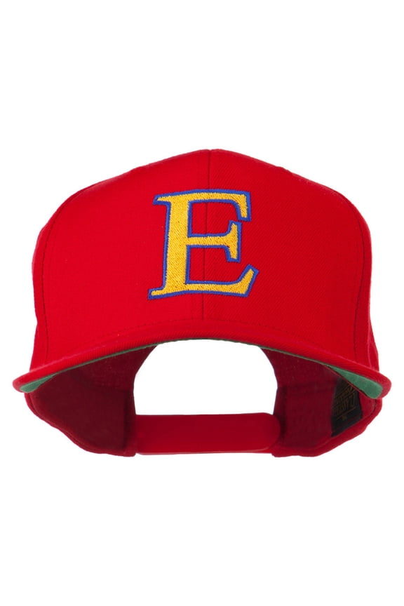 Greek Alphabet Epsilon Embroidered Flat Bill Cap - Red OSFM