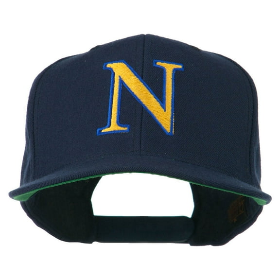 Greek Alphabet NU Embroidered Flat Bill Cap - Navy OSFM