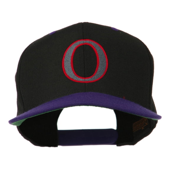 Greek Alphabet OMICRON Embroidered Cap - Black Purple OSFM