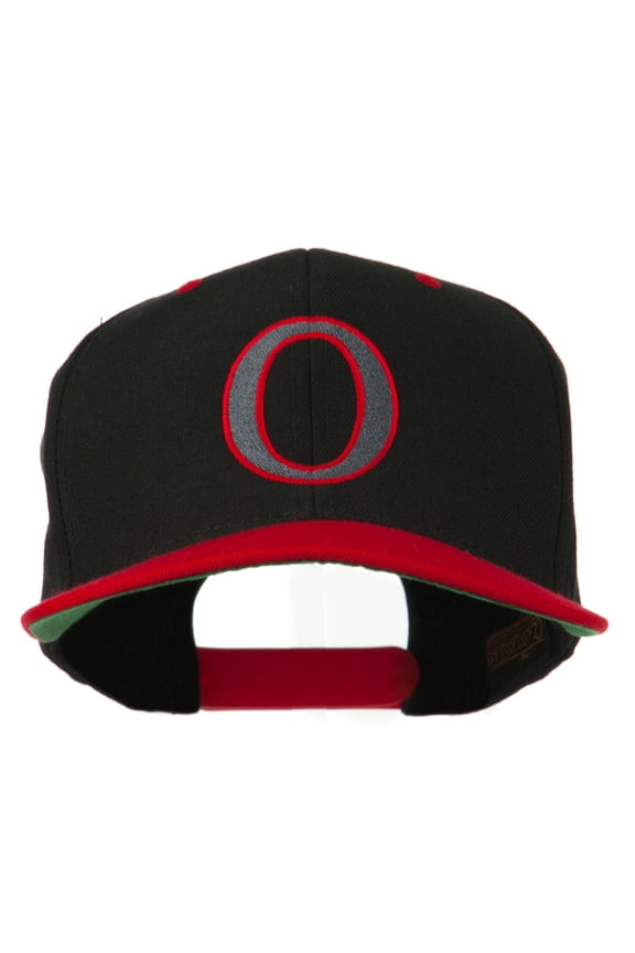 Greek Alphabet OMICRON Embroidered Cap - Black Red OSFM