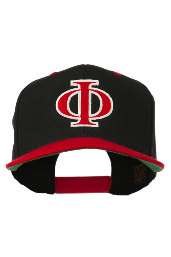 Greek Alphabet PHI Embroidered Cap - Black Red OSFM
