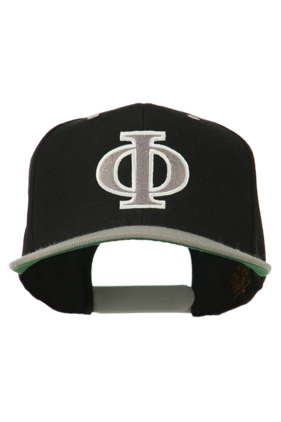 Greek Alphabet PHI Embroidered Cap - Black Silver OSFM