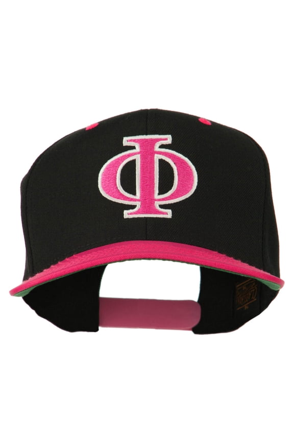Greek Alphabet PHI Embroidered Cap - Pink Black OSFM
