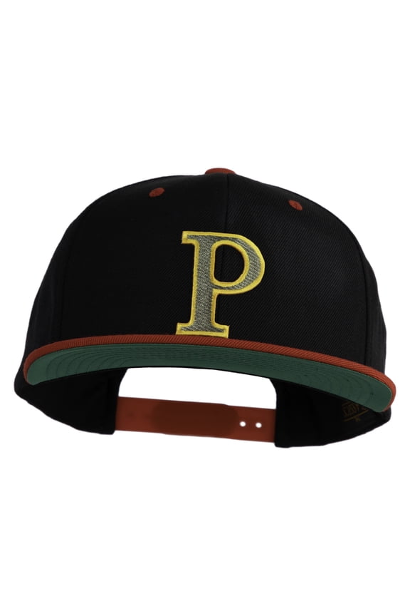 Greek Alphabet RHO Patched Classic Snapback Woold Blend 2 Tone Cap - Black Red OSFM