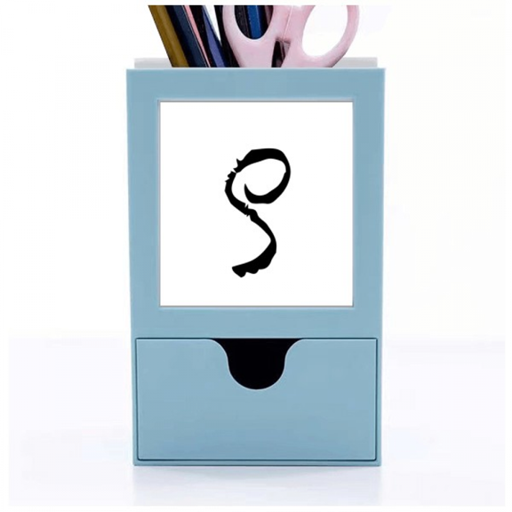 Greek Alphabet Rho Black Outline Desk Supplies Organizer Pen Holder Card