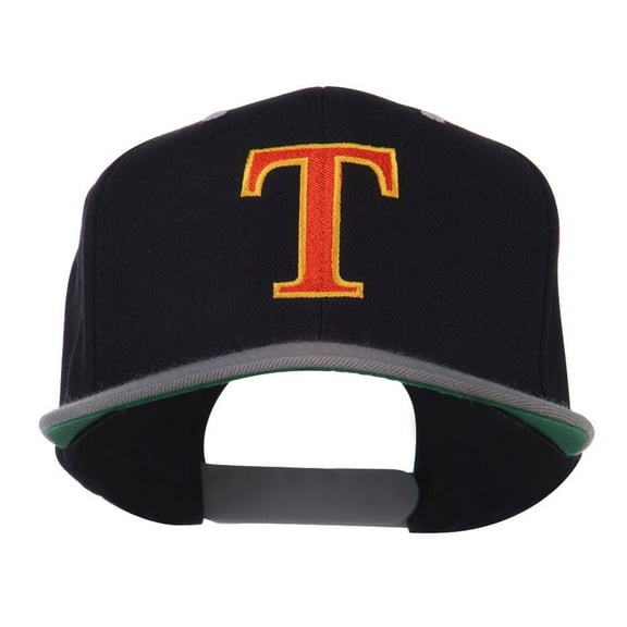 Greek Alphabet Tau Embroidered Classic Two Tone Cap - Black Silver OSFM