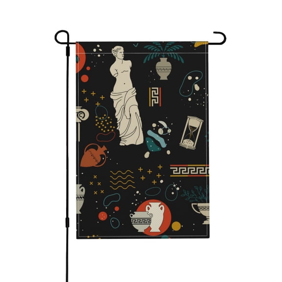 Greek Antique Statues Garden Flag Outdoor House Flags 12 X 18 Inch Banner Yard Home Decoration