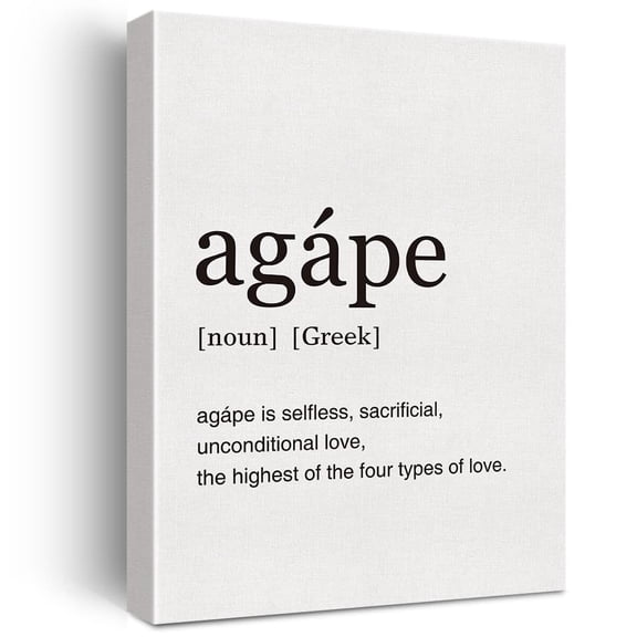 Greek Art Agape Definition Print Canvas Wall Art Home Office Decor Modern Painting Canvas Poster Framed Ready to Hang Artwork Gifts