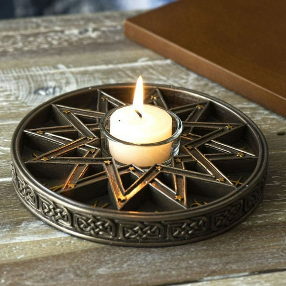 Greek Astrological Horoscopes Zodiac Pentagram Alchemy Votive Candle Holder