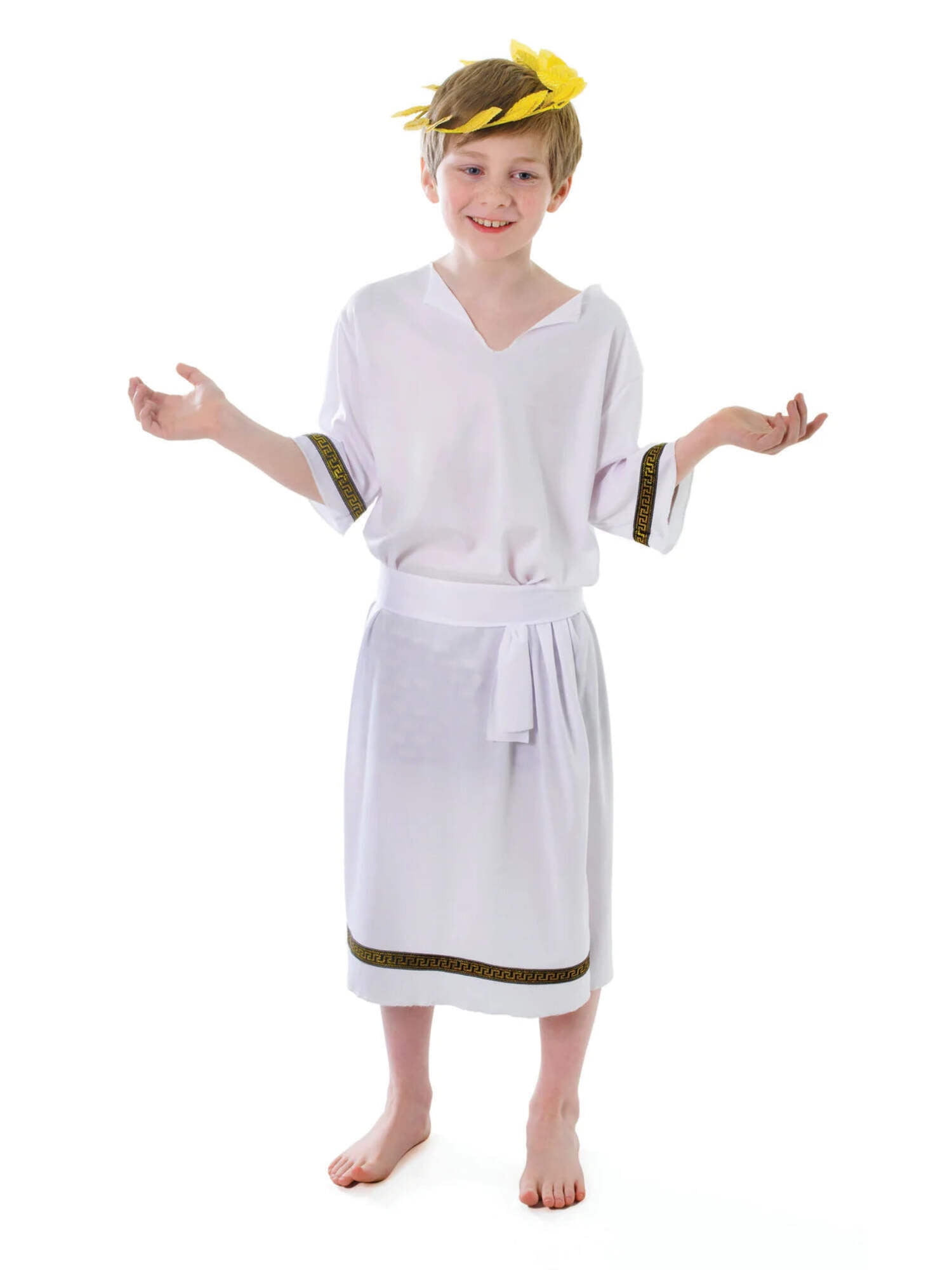 Greek Boy Medium Childrens Costume Male 7 9 Years Kids White Fancy Dress Party Book Week Halloween Walmart