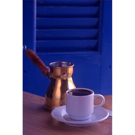 Greek Coffee & Copper Pot Crete Greece Poster Print by Steve Outram - 13 x 19