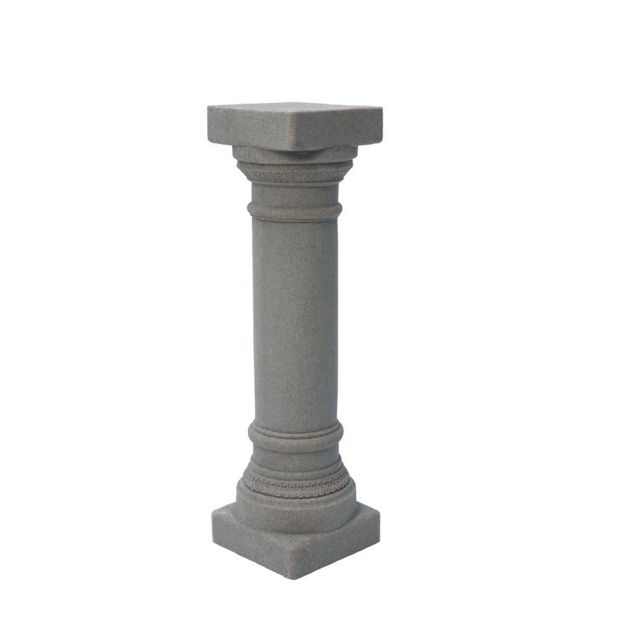 Gray Granite Finish Resin Greek Column Statue, 32 Inches Tall