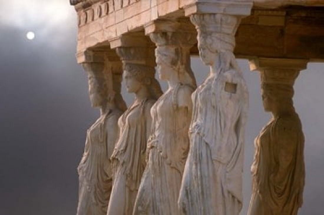 Greek Columns and Greek Carvings of Women Temple of Zeus Athens Greece Canvas Art - Jaynes Gallery DanitaDelimont (17 x 11)