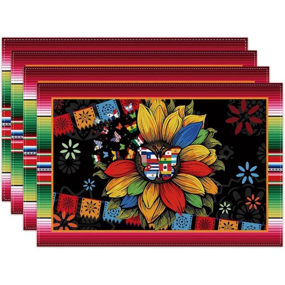 Greek Culture Month Tablecloth and Table Pad Set (4-piece) Latin Culture Month Table Mat Latin Culture Month School Classroom Office Decorative Items and Accessories