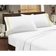 thumbnail image 1 of Greek Design Ultra Soft Egyptian Comfort Embroidery Sheet Set (Full, White & Gold), 1 of 1