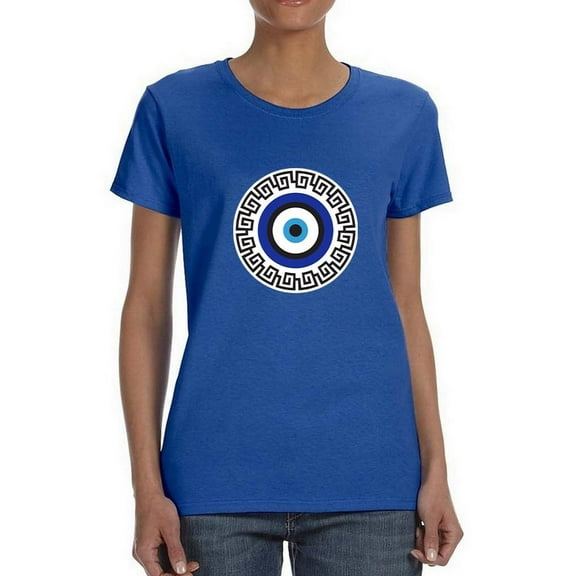 Greek Evil Eye Shaped T-Shirt Women -Image by Shutterstock, Female XX-Large