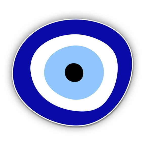 Greek Eye Amulet - 7" Vinyl Sticker - For Car Laptop I-Pad - Waterproof Decal