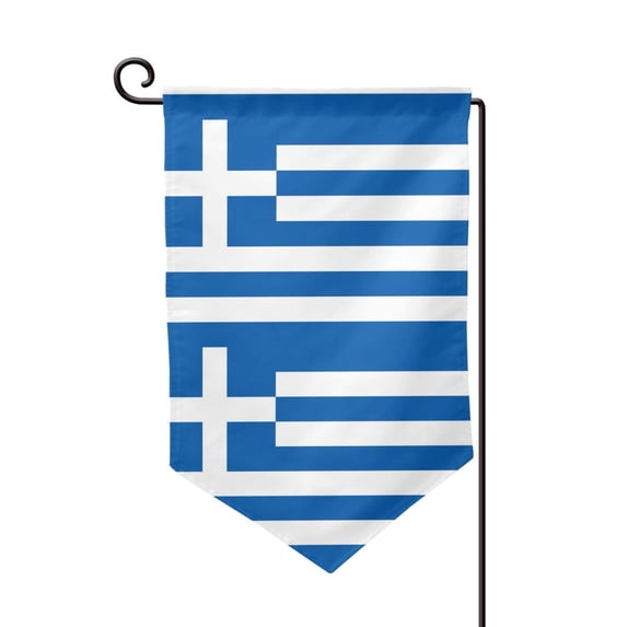 Greek Flag Double Sided Garden Flag for Indoor Outdoor Decorations 12.5 * 18 Inches Sharp Corner