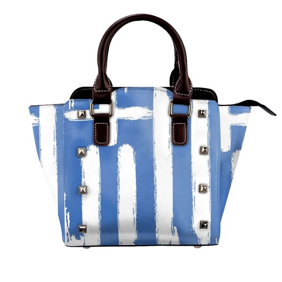 Greek Flag Growing Up Greek Greece Rivet Fashion One-Shoulder Women's Handbag Tote Bag