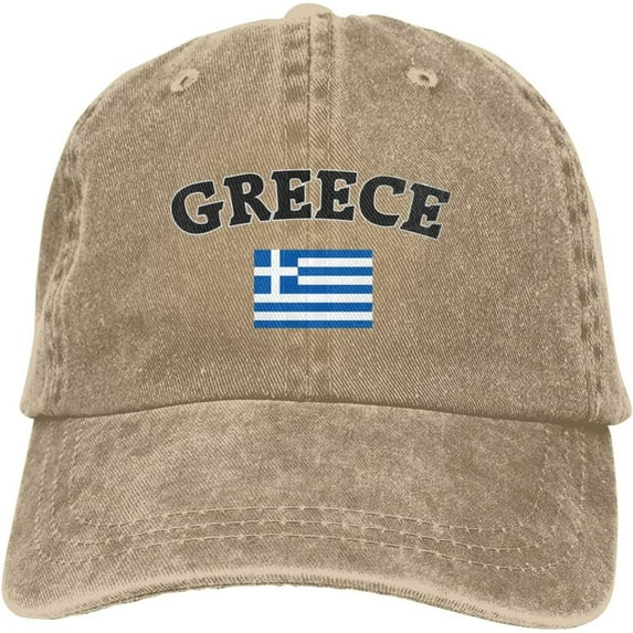 Greek Flag of Greece Denim Hats for Mens Womens Baseball Caps Casquette Black
