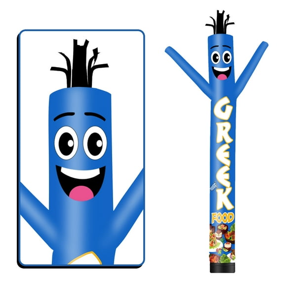 Greek Food Inflatable Tube Man Wacky Wavy Dancing Guy for Outdoor Decoration Advertising Business Promotion (Blower Not Included)