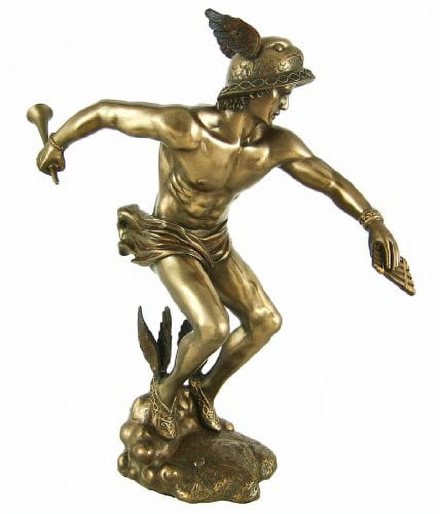 Greek God Hermes Bronzed Finish Statue Mercury Luck