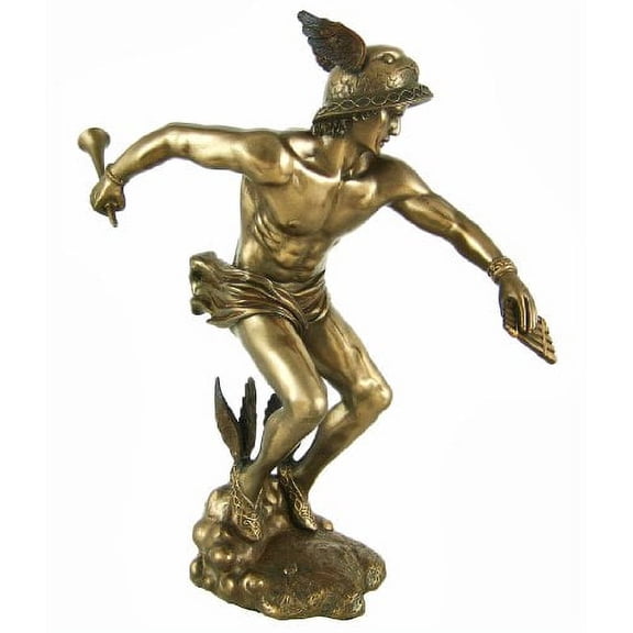 greek god hermes bronzed finish statue mercury luck