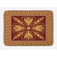 thumbnail image 1 of Greek Key Bath Mat, Old Fashioned Frame Design with the Greek Labyrinth and Curly Leaves Flowers, Non-Slip Plush Mat Bathroom Kitchen Laundry Room Decor, 29.5 X 17.5 Inches, Ruby Yellow, Ambesonne, 1 of 2