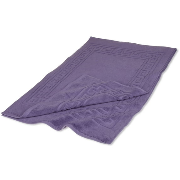 Greek Key Egyptian Cotton 900 GSM 2-Piece Bath Mat Set Royal Purple