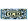 thumbnail image 1 of Greek Key Kitchen Mat, Yellow and Blue Labyrinth Pattern from Culture with Floral Details, Plush Decorative Kitchen Mat with Non Slip Backing, 47" X 19", Pale Yellow Blue, by Ambesonne, 1 of 1